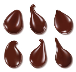 Chocolate drops set. Vector Illustration