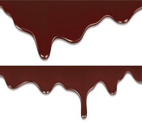 Vector chocolate dripping set on a white background