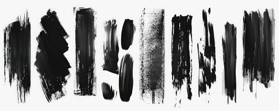 Elegant charcoal brush strokes and hand drawn ink textures for minimalist design projects.