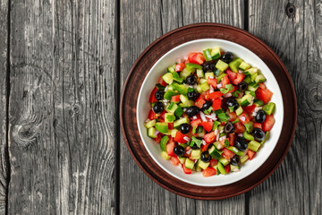 Turkish Shepherd Salad, Coban Salatasi in a bowl