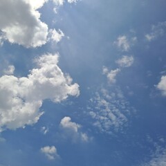 Blue Sky and White Clouds In Singapore