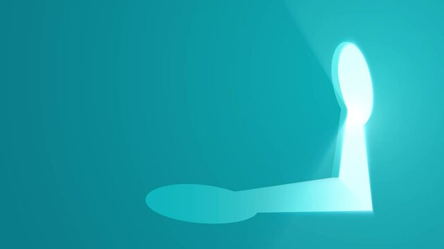 Businessman running towards a brightly shining keyhole. Ideal for business, motivational, and success-themed material, symbolizes opportunity, ambition, and the pursuit of goals