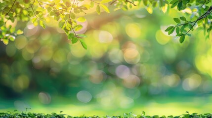Nature background with bokeh light, Spring and summer garden/park, Blurred outdoor abstract