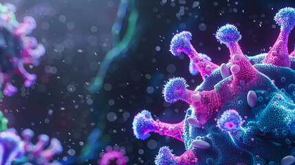 A virus particle with glycoproteins, immunology study background