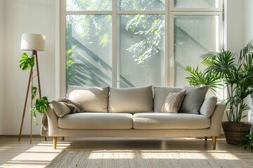 Modern scandinavian interior room created with Generative AI