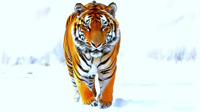 tiger walking in snow powerful predator stunning wildlife video