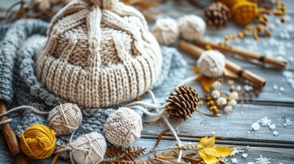A selection of colorful and unique hand-knitted beanies
