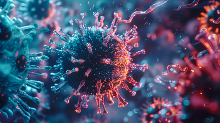 Virus technological interface background