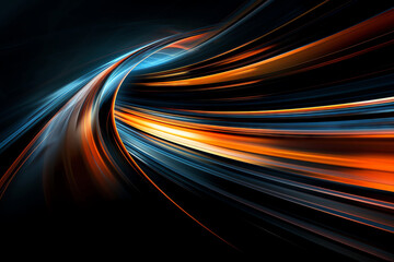 Create a low-angle view of futuristic technologies in abstract art style, with unexpected camera angles