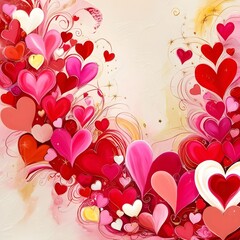 Love background heart Valentine abstract pattern Gerenative AI