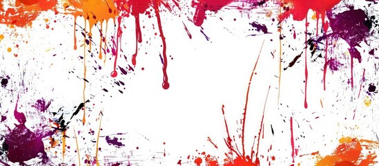 Naklejka premium Unique grunge vector frames with creative ink splatters, ideal for artistic and unique designs.
