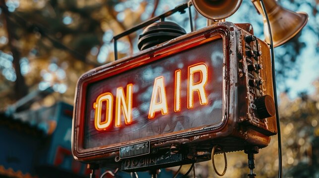 Text On air, live broadcast, delivering news, entertainment, events directly to viewers, capturing immediacy and excitement of live television with up to the minute coverage and dynamic programming