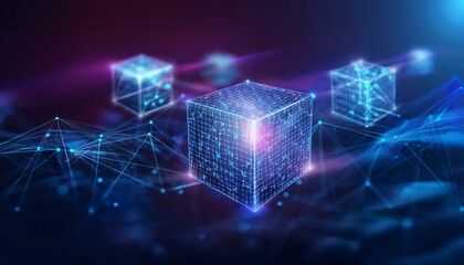 Beyond Reality: Exploring the Metaverse through Digital Cubes and Blocks Navigating the Meta verse with Advanced Cube Technology light, energy, digital, technology, illustration, space, explosion