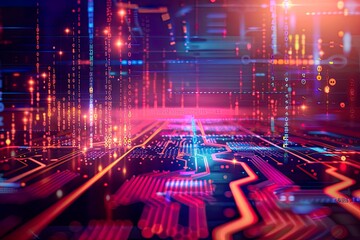 Financial Graph on Abstract Technology Background