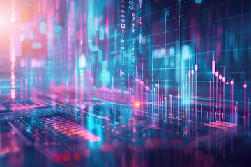 Futuristic Financial Graph with Virtual Reality Elements