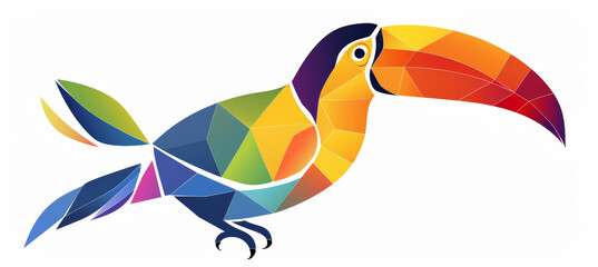 Elegant Toucan Logo with Rainbow Colors