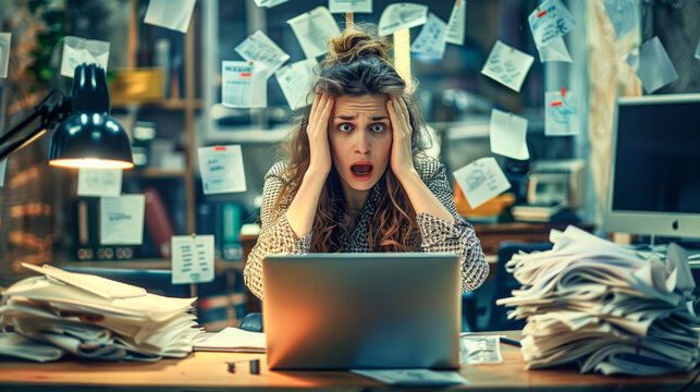 Copywriter in advertising agency, typing frantically