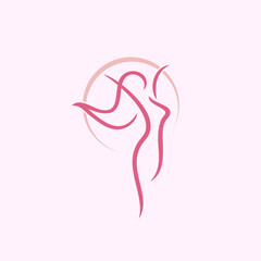 slim body woman yoga logo design. abstract slim body woman logo Vector . modern logo design vector icon template.