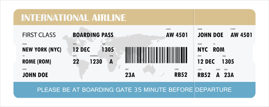 Boarding Pass Template Images – Browse 16,529 Stock Photos, Vectors ...