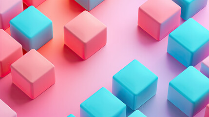 Obraz premium Abstract cubes with soft shadows and subtle gradients, 3D background abstract, minimalistic design