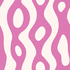 Pink and white Abstract Flowing Seamless Pattern. Modern bending texture with wavy fluid liquid shapes. Repeat vector illustration