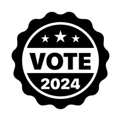 Vote badge icon .Vote label 2024  .Vector