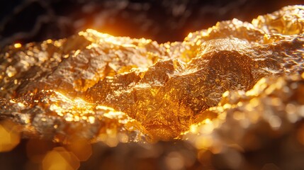 Fototapeta premium A Close up View of a Pile of Gold on a Black and White Background - Generative AI