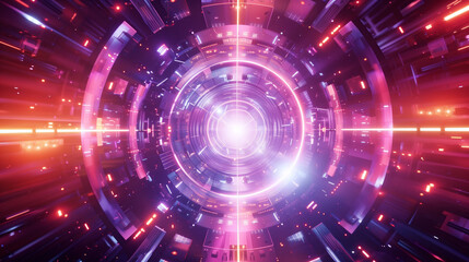 Obraz premium Futuristic background with the center point, 3d elements