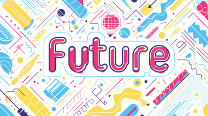 Futuristic background with the word "Future" in the center