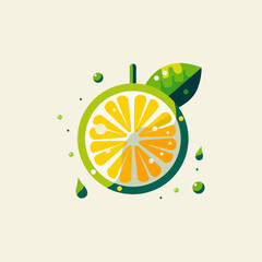 Simplistic Flat Style Lime Illustration. Elevate your designs with this simplistic flat style lime illustration. Ideal for fresh and vibrant visuals, perfect for modern digital artwork and branding
