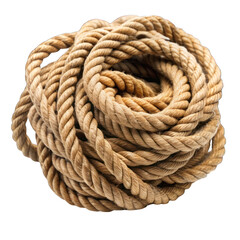 Obraz premium Tangled brown rope isolated on transparent background