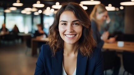Portrait of a young and happy smiling business Woman 
