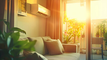 an air-conditioned living room