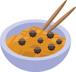 Bowl of ramen with chopsticks is waiting to be eaten