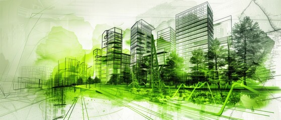 City dedicated to sustainable engineering and environmental responsibility. Urban development, implementing innovative green engineering projects