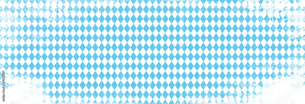 Wall mural Texture with blue and white rhombus. Seamless banner for Bayern fabric. Vector Oktoberfest Bavarian pattern. 