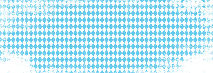 Texture with blue and white rhombus. Seamless banner for Bayern fabric. Vector Oktoberfest Bavarian pattern. 