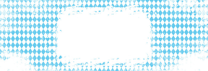 Texture with blue and white rhombus. Seamless banner for Bayern fabric. Vector Oktoberfest Bavarian pattern. 