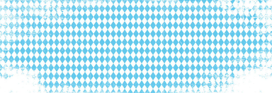 Texture with blue and white rhombus. Seamless banner for Bayern fabric. Vector Oktoberfest Bavarian pattern. 