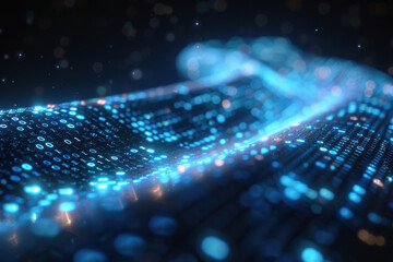 Obraz premium Futuristic Blue Code Background