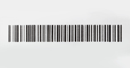Barcode print on the white paper