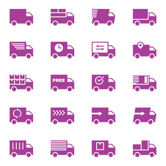 Collection of truck delivery vector