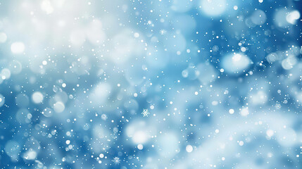 Raindrops on window with winter night sky and snowflakes