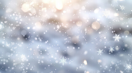 Fototapeta premium Raindrops on window with winter night sky and snowflakes