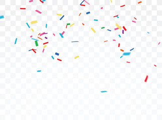 Party banner with colorful confetti