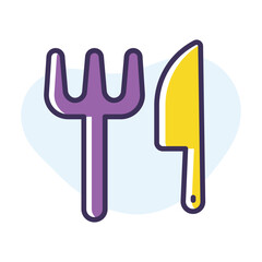 Fork and knife vector icon