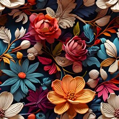 Pattern of Colorful Flowers