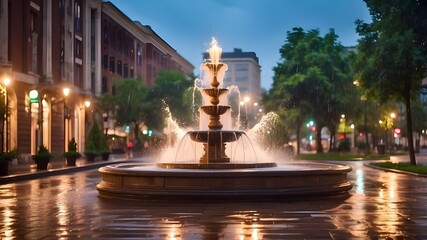 Fototapeta premium fountain in the night