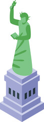 The statue of liberty is holding a torch and a tablet on liberty island © ylivdesign