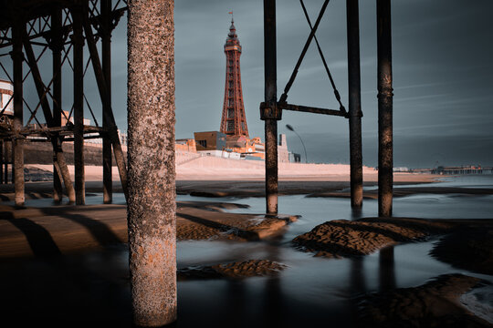 Blackpool tower from under the pier